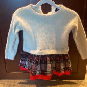 Christmas sweater dress plaid bottom Andy & Evan 12-18 months